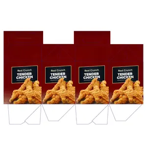 Oem Custom Food Grade Fastfood Papier Verpakking Gebraden Gebraden Kip Serie Take Out Box