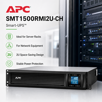 APC SMT1500RMI2U-CH 1500VA/1000W UPS Rak, Online Interaktif Gelombang Sinus Murni dengan AVR untuk Pusat Data & Rak Server