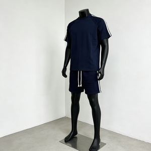 Setelan Olahraga Santai Unisex Berkualitas Tinggi Poliester Spandex Cetak Transfer Panas Pendek Santai Nyaman Bernapas 160g - Product Image 1
