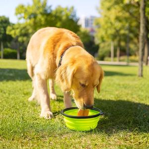 Ciotola pieghevole in silicone per animali domestici 13x7,5x5,5 cm con moschettone, contenitore portatile riutilizzabile per cani e gatti - Product Image 3