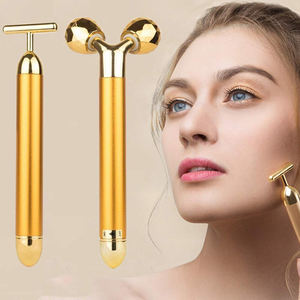 Custom 2 In 1 Energy Beauty Bar Face <span class=keywords><strong>Massager</strong></span> <span class=keywords><strong>24K</strong></span> Gouden Puls Vibrerende Gezicht <span class=keywords><strong>Massager</strong></span> Gezichts Lift Tool Elektrische 3d Roller - Product Image 1