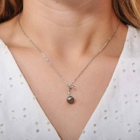 Collier pendentif en argent sterling 925 de haute qualité avec perle d'eau douce et palmier hawaïen, bijoux sur le thème de la vie marine