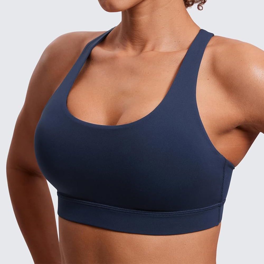 Strappy Padded Breathable Lightweight Sports Bras for Women Fitness Workout Top Criss Cross Back Yoga Cami Spandex/Nylon
