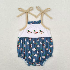Vêtements d'été en gros pour enfants : Tenues brodées motif canard colvert pour bébés, tout-petits, filles et garçons, vêtements pour frères et sœurs - Product Image 3