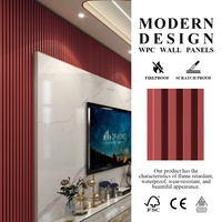 Panneau rainuré WPC en composite pierre-plastique insonorisé et ignifuge, design graphique postmoderne, adapté à la décoration murale des KTV et des salles de sport