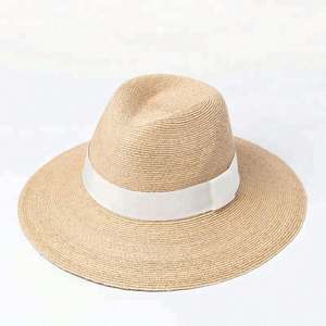 Luxury Fine Raffia <b>Straw</b> Braid Fedora <b>Hat</b> Hand Weaved Fancy Panama <b>Hat</b> for <b>Men</b> Women for Summer Vacation Travel Fishing Outdoor - Product Image 1