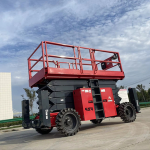 Elevador de tijera diésel 4x4 todo terreno nueva plataforma de trabajo rueda todoterreno 14m 16m 18m para tiendas de reparación de maquinaria y venta al por menor - Product Image 3