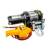 Treuil électrique pour VTT, SUV tout-terrain, étanche, capacité 2000-13500lbs, 12/24V, câble en acier, noir, petit modèle