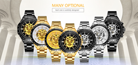Montre automatique mécanique de luxe pour homme, style punk, crâne, OEM, évidée, de marque Forsining, vente en gros d'usine