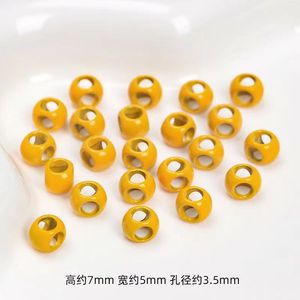Bright Red Alloy Four Way Spacer <b>Beads</b> Colored Painted Millet <b>Beads</b> For DIY Jewelry Necklace Bracelet Making Accessories - Product Image 4