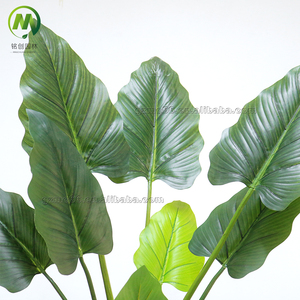 Real Touch pequeño bonsái artificial árbol verde interior decorativo falso plástico primavera Taro individualmente hecho a mano para óptimo - Product Image 3