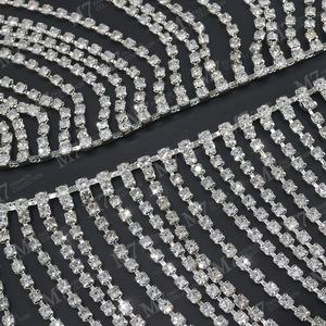 Vendita Calda Decorazione Metallica per Abbigliamento, Lunga Frangia di Strass, Catena di Cristalli, Nappina con Diamanti per Accessori d'Abbigliamento - Product Image 2