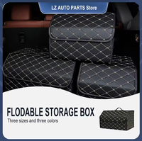 Boîte de rangement de coffre en cuir PU de voiture pliable haute capacité organisateurs d'accessoires automatiques pour un stockage pratique d'outils de voiture