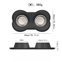 Bols pliables modernes en acier inoxydable arrondis pour chiens et chats, anti-fuite, avec tapis en silicone antidérapant, portables, légers, durables et écologiques