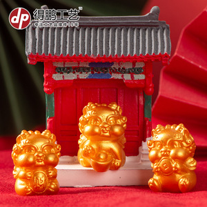 เครื่องประดับเรซิ่นรูปปี่เซียะชุบทองขนาดเล็ก สำหรับตกแต่งบ้าน รถยนต์ โต๊ะทำงาน เสริมฮวงจุ้ย ของสะสมสัตว์มงคล - Product Image 3
