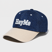 Gorra de Béisbol de Mezclilla de Dos Tonos, Estilo Vintage, de Lujo, Personalizada, con Logotipo Bordado
