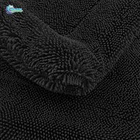 Serviette de séchage double face en microfibre de luxe noire 1200gsm 1400 1600 1800 pour voiture, idéale pour le nettoyage intensif des véhicules (format professionnel grand format)