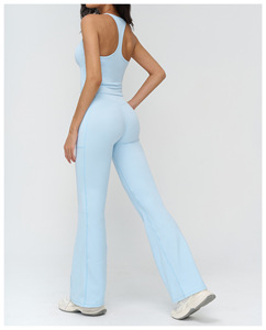 Veste de yoga longue personnalisée respirante à col carré croisé et dos zippé en Spandex/Nylon pour activités de plein air, course et fitness - Product Image 6