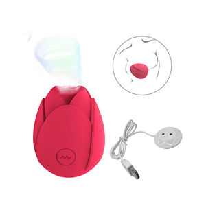 Mainan jilat Oral yang baik stimulasi khusus untuk wanita Vibrator bentuk mawar pemijat puting klitoris - Product Image 1
