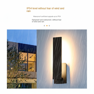 Lampe murale extérieure moderne à incandescence en acier inoxydable, style simple, étanche, éclairage solaire pour portail, villa, cour, jardin, terrasse - Product Image 1