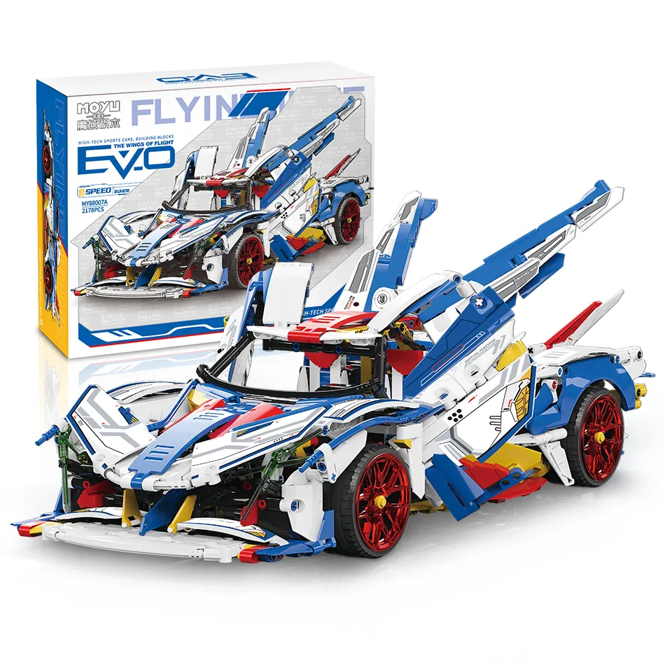 Moyu bloco de construção, modelo de brinquedos 1:10 evo 2178 pcs, super esportivo, carro diy, bloco de construção, presente para menino