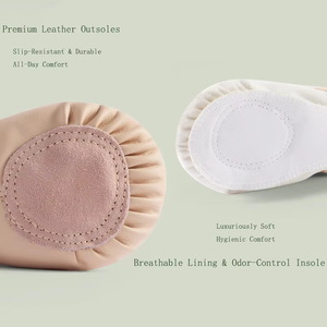 Chaussons <span class=keywords><strong>de</strong></span> <span class=keywords><strong>danse</strong></span> en cuir PU <span class=keywords><strong>de</strong></span> haute qualité pour enfants, semelle fendue et sans lacets, parfaits pour l'entraînement et la pratique, pour filles et garçons - Product Image 6