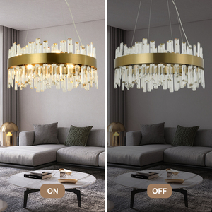Luminaire suspendu LED élégant, lustre en cristal de luxe pour salon, chambre à coucher - Product Image 6