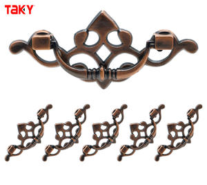 Cajón de doble agujero antiguo de bronce antiguo rojo, cajón de doble agujero antiguo azul antiguo, puerta de armario, manija de estilo europeo - Product Image 1