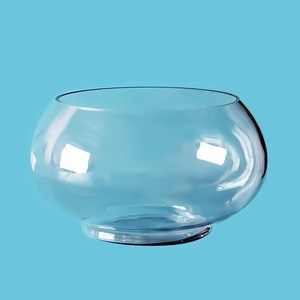 Transparent glass fish bowl tank <strong>aquarium</strong> big man blown wholesale clear round glass bowl vase 10"inch - Product Image 1