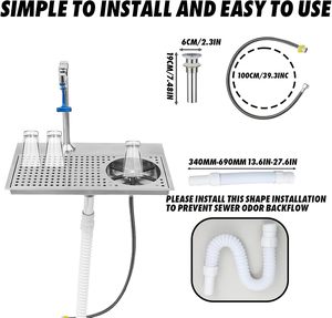 Lave-tasses automatique haute pression moderne en acier inoxydable pour bar, rinçage de verres, durable, garantie 1 an, accessoire pour vaisselle - Product Image 6