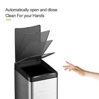 Poubelle automatique 30L en acier inoxydable avec capteur intelligent, poubelle intelligente pour la cuisine, poubelle intelligente pour les toilettes, utilisation en intérieur