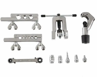 Kit de herramientas de abocardado doble para líneas de freno de coche de 10 piezas con cortatubos, operado manualmente, juego de reparación automotriz OEM, acero al cromo vanadio