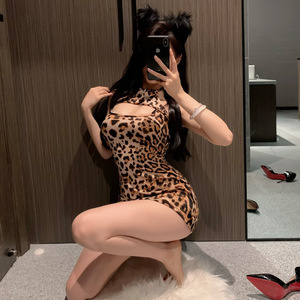 Leopard Print Bodysuit Women Sexy Hollow Out Jersey Lingerie Costume Role Play <b>Dress</b> - Product Image 4