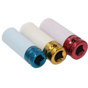 3Pcs 1/2 "17mm 19mm 21mm ऑटो कार टायर संरक्षण आस्तीन दीवार गहरी प्रभाव पहिया नट सॉकेट सेट कार बनाए रखने मरम्मत उपकरण - Product Image 1