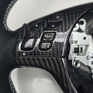 พวงมาลัยคาร์บอนไฟเบอร์แบบเจาะรูหุ้มหนังแท้สำหรับรถยนต์ BMW E46 M3 ขายดี คุณภาพเยี่ยม - Product Image 2
