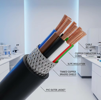 Câble d'instrumentation multiconducteur en cuivre IEC 60228, isolé XLPE, blindage tressé en cuivre étamé, fil de commande de signal PLC 300V/500V