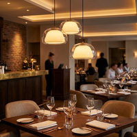 Luminaire suspendu LED en fer de style nordique moderne minimaliste, en verre cuivré, petit lustre pour restaurant, chambre à coucher, chevet, entrée, couloir