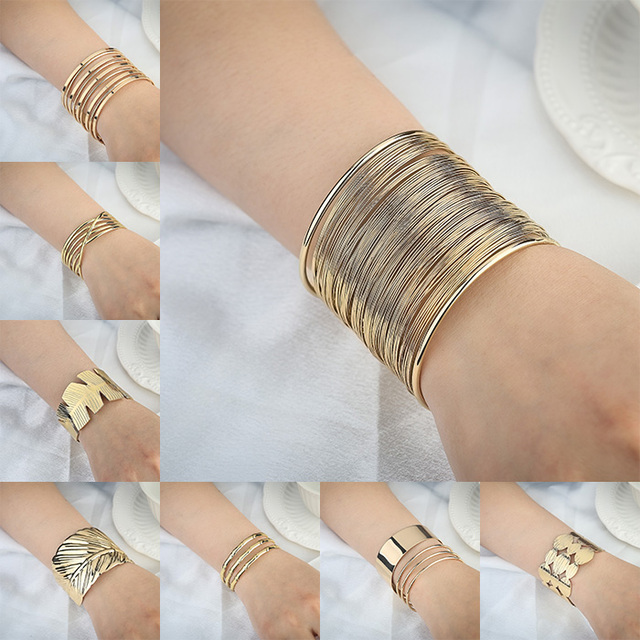 Custom Luxury 18k Gold Bracelets Stainless Steel Chunky Waterproof Cuff Jewelry Personalized Designer Bracelet Set for Women