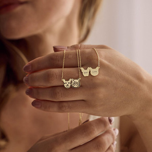 Collana con incisione personalizzata in acciaio inossidabile con ritratto di animale domestico, regali per la festa dei <span class=keywords><strong>bambini</strong></span>, dropshipping - Product Image 2