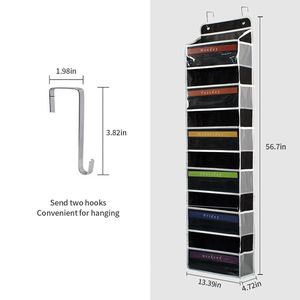 Organisateur de rangement suspendu hebdomadaire personnalisable en non-tissé, 6 poches à suspendre sur la porte pour vêtements/accessoires à la maison, au dortoir et au bureau - Product Image 2