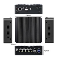 Mini PC Firewall Sin Ventilador con Intel N100 de 12.ª Generación, Router 2.5G, 4 Puertos LAN I226-V, 1 Puerto COM RJ45, Tipo-C, Compatible con PfSense, PVE y ESXi