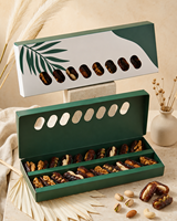 Premium Ramadan Datteln, Nüsse & Schokoladen Geschenkbox mit Goldfolie, Hochwertige Anpassbare Luxusverpackung für Eid-Desserts und Firmengeschenke