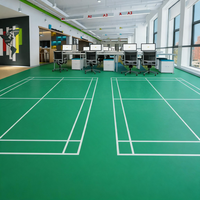 Sol de terrain de badminton intérieur en vinyle PVC Long Jiao, surface rugueuse amovible, épaisseur 5 mm, écologique, absorption des chocs, antidérapant