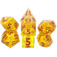 Ensemble de dés en résine polyédriques sculptés de luxe - 5*7 DND RPG pour jeux de rôle de table D4 D6 D8 D10 D% D12 D20 Tendance Populaire
