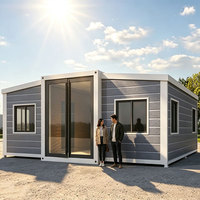 Structure en acier, surface de 6m, mur-rideau en verre de 3m, maison conteneur extensible à double aile, toilettes, ferme, école, appartement