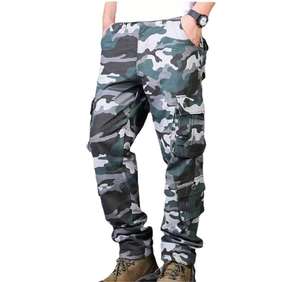 Pantalon tactique multifonctionnel de grande taille pour hommes Vêtements de travail décontractés avec poches multiples Nouveau design polyvalent - Product Image 1