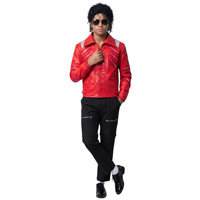 Veste en polyester rouge Jackson pour enfants, costume de cosplay, tenue de danse, performance scénique, garçons, été 2026 avec étiquette