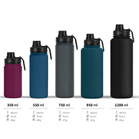 1000 ml Botella Termica Botella de Agua Acero Inoxidable Botella con Pajita Cantimplora Termica Sin BPA Termo a Prueba de Fugas
