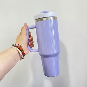 Mug isotherme en acier inoxydable H2.0 vierge pour sublimation, finition mate ou brillante, couleur Macaron, 40oz, avec poignée et paille, entrepôt USA - Product Image 5