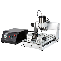 Hobby Mini CNC 3020 1.5KW Spindelmotor + 1.5kW VFD Inverter Desktop Kleine CNC Router 4-assige voor Hout, Messing, Aluminium, Acryl